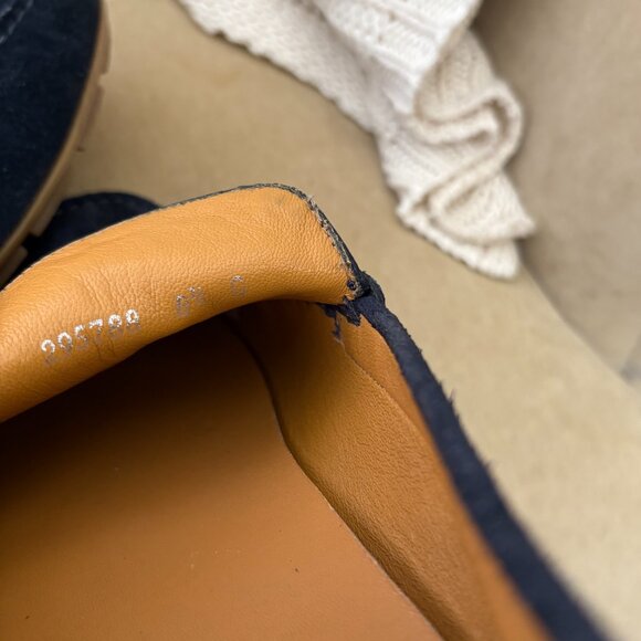 Auth GUCCI Men's Iconic Horsebit Navy Suede Leather Driving Loafers - Picture 7 of 7